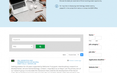 New Job opportunities page on the ESDR website